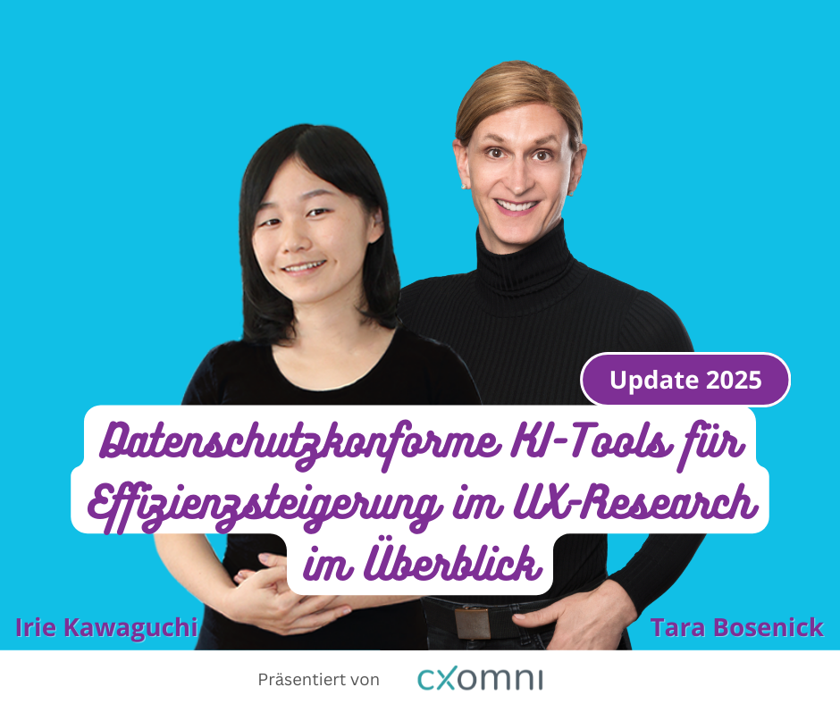 Datenschutzkonforme KI-Tools für Effizienzsteigerung im UX-Research – ein Überblick #webinar